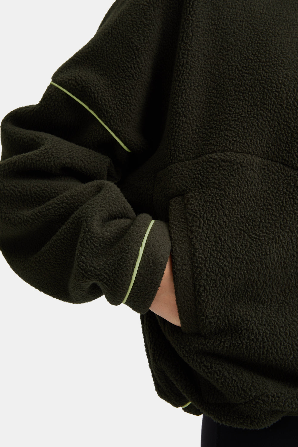 1/4 Zip Fleece Jacket - Dark Moss
