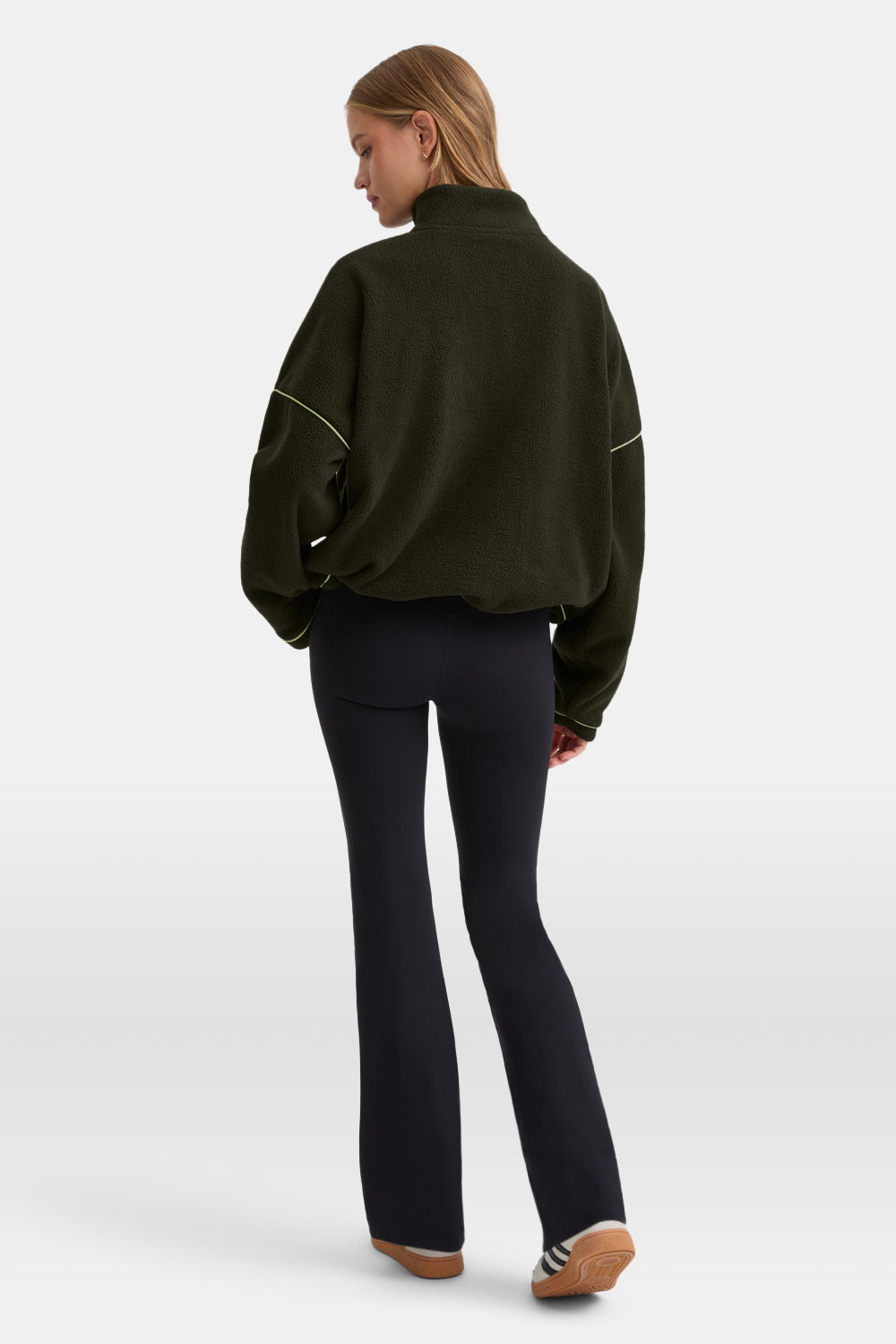 1/4 Zip Fleece Jacket - Dark Moss