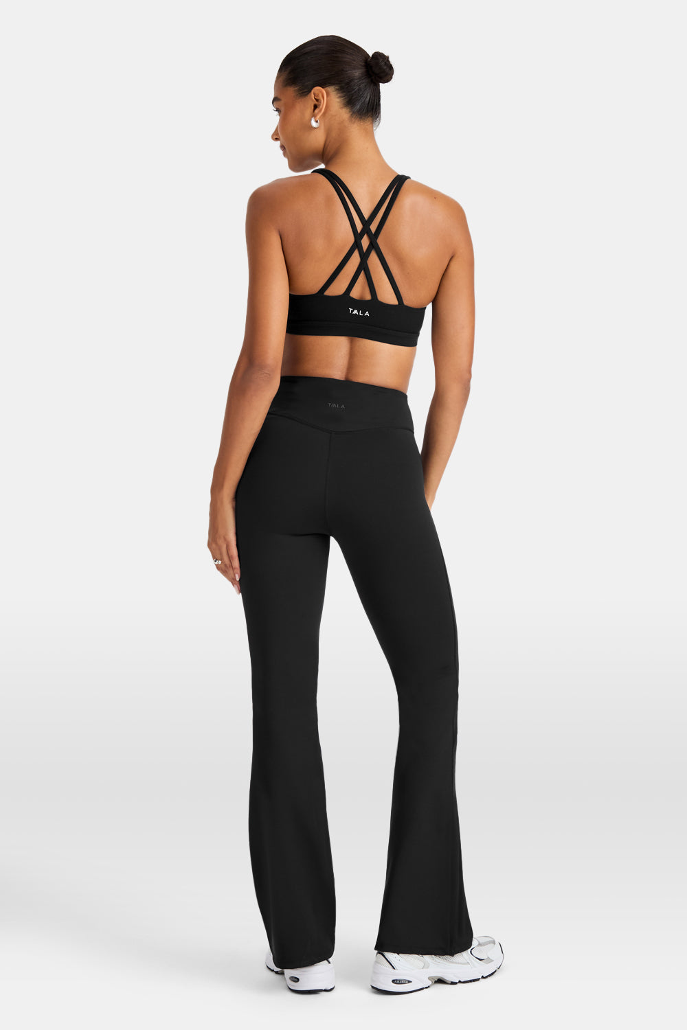 SkinLuxe Fleece High Waisted Flared Yoga Pant - Shadow Black