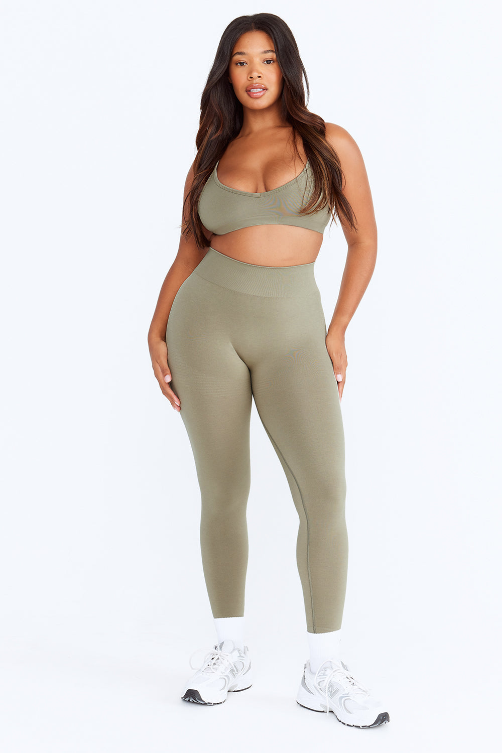 Sculpt Seamless Mini Sports Bra - Olive Marl