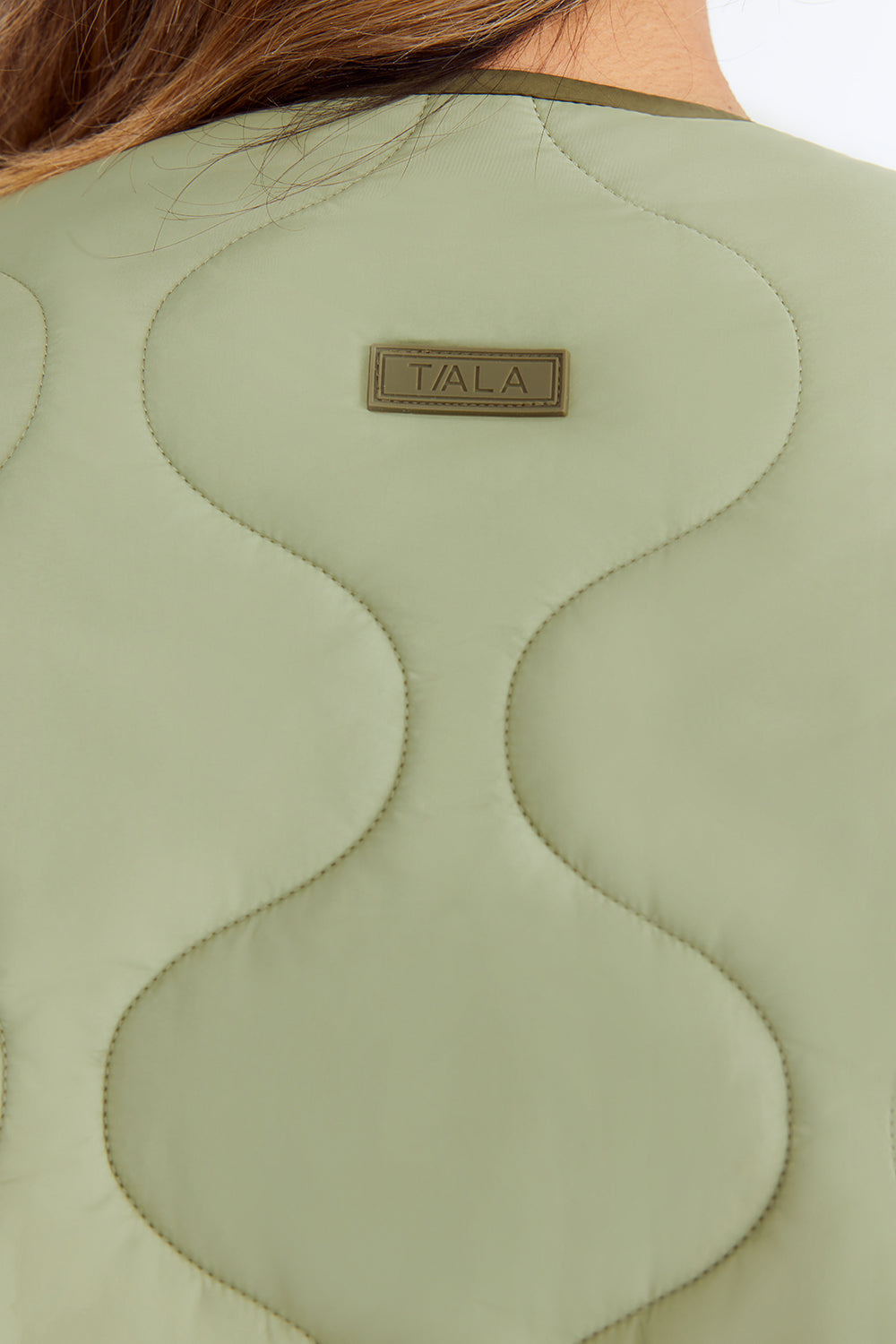 Oversized Reversible Quilted Jacket- Light Olive And Army Green