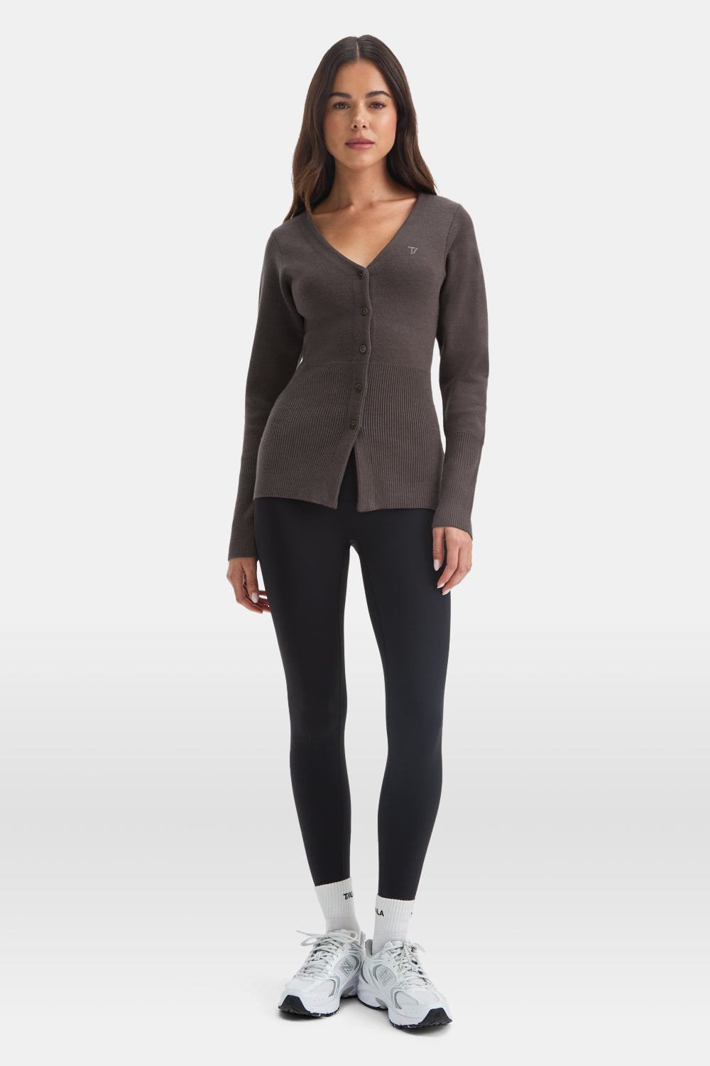 Knit-Waisted Cardigan - Mocha Brown