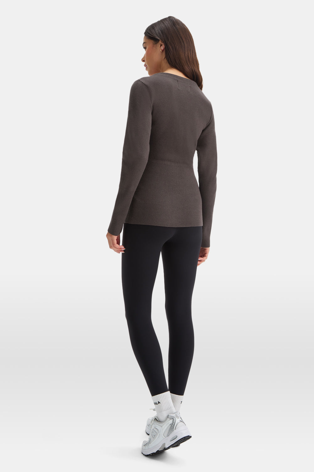 Knit-Waisted Cardigan - Mocha Brown