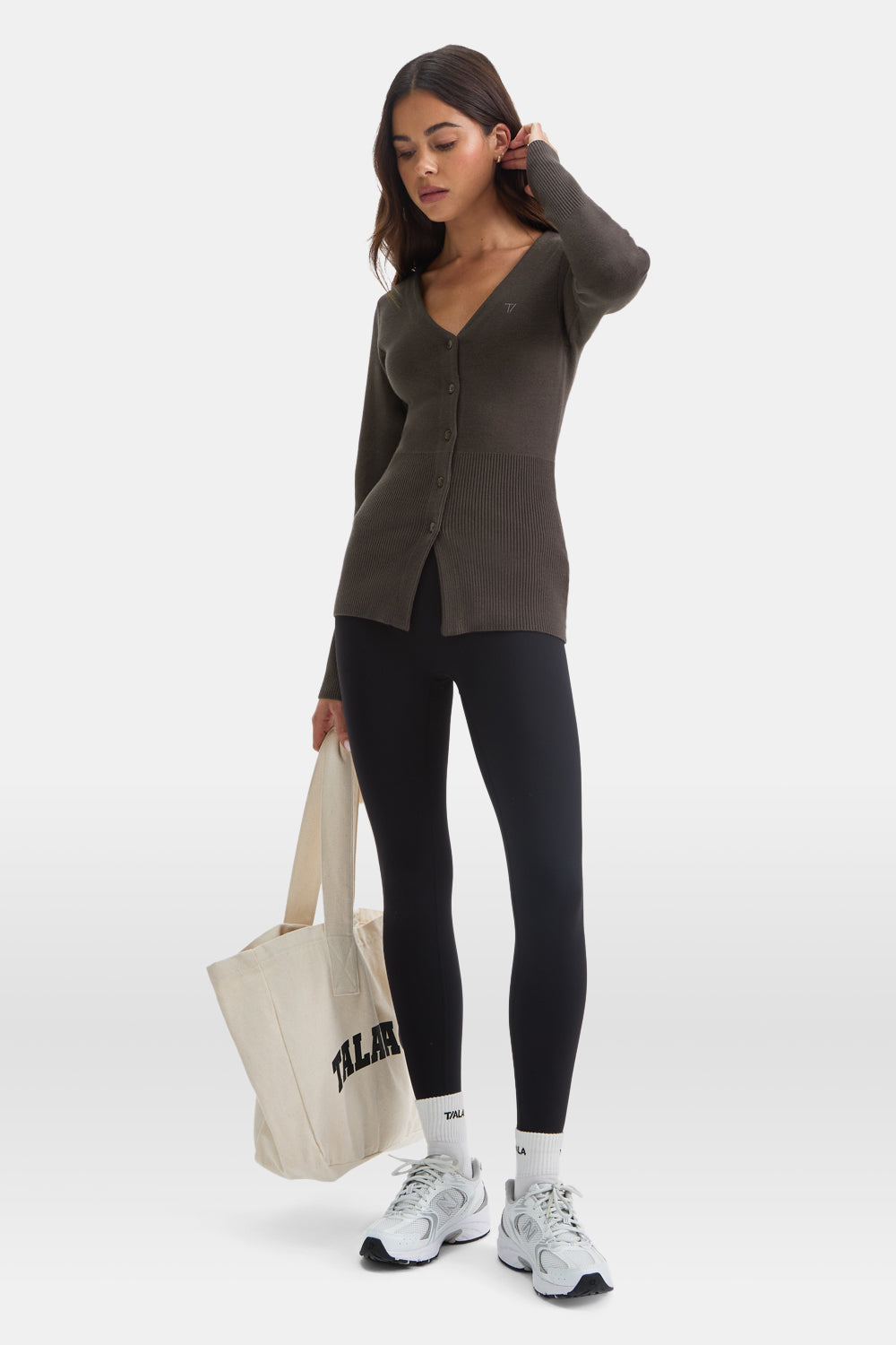 Knit-Waisted Cardigan - Mocha Brown