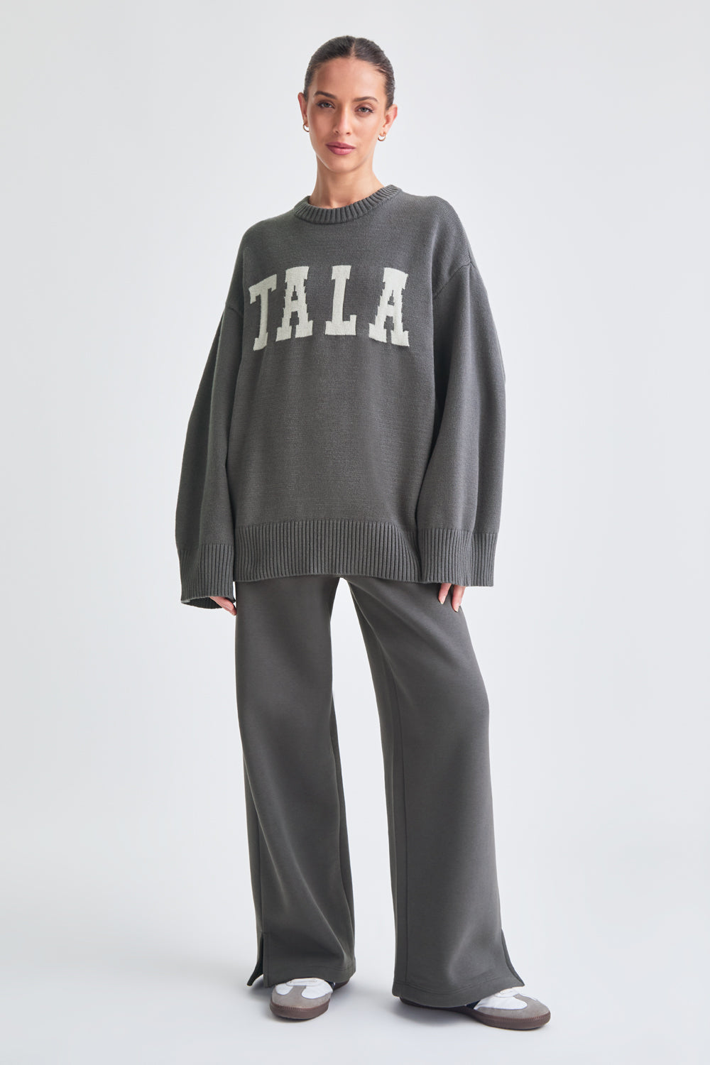 TALA Knit Sweater - Charcoal And Milk