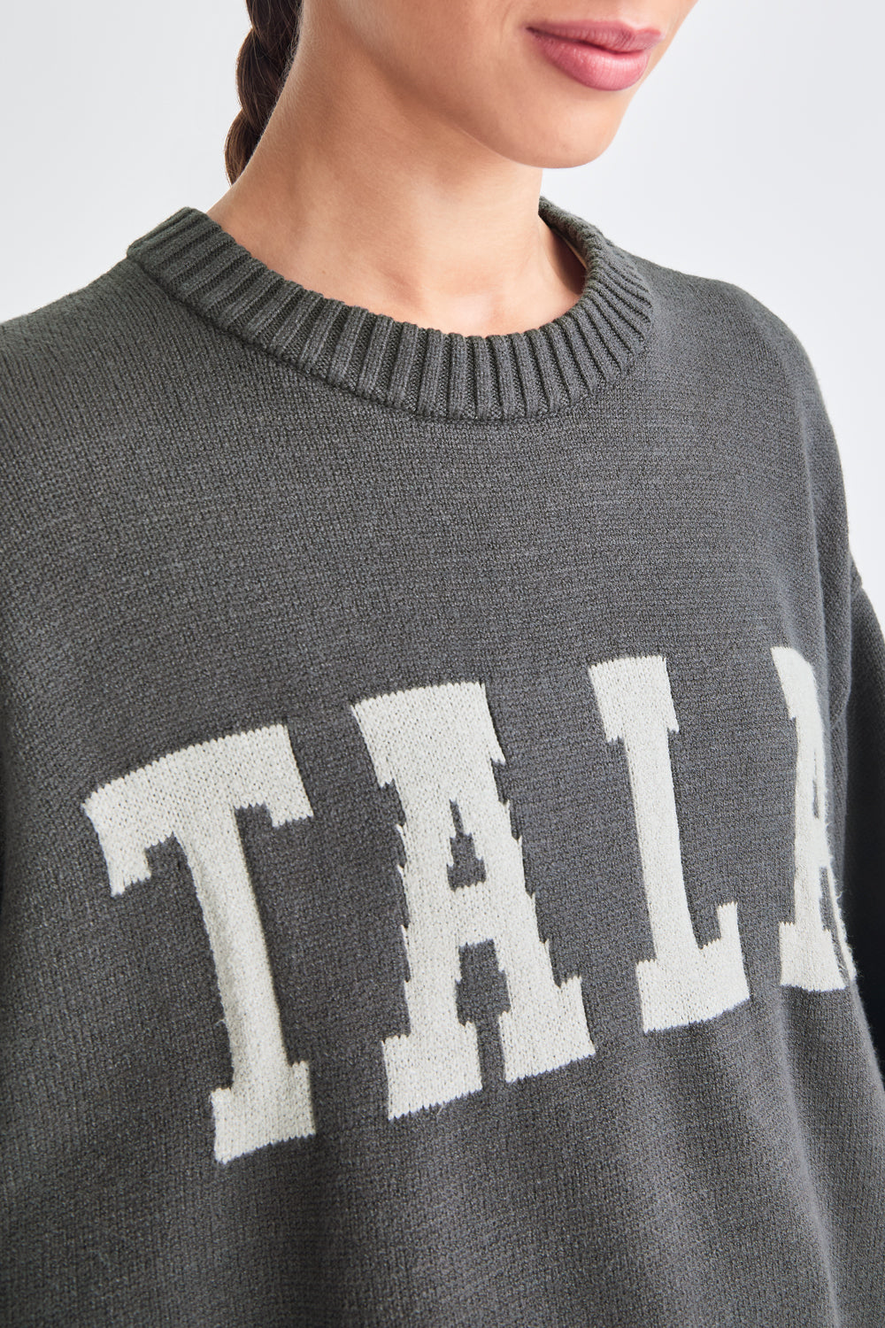 TALA Knit Sweater - Charcoal And Milk