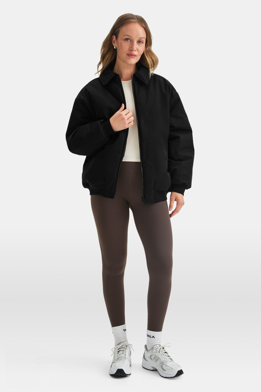 Collared Reversible Bomber Jacket - Americano / Black