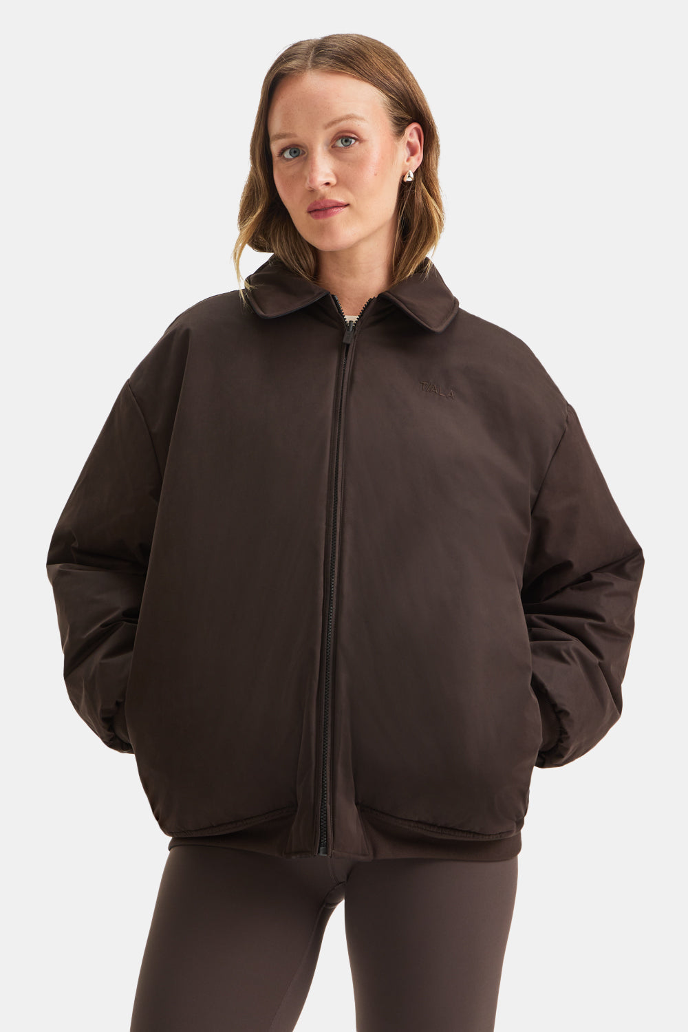 Collared Reversible Bomber Jacket - Americano / Black