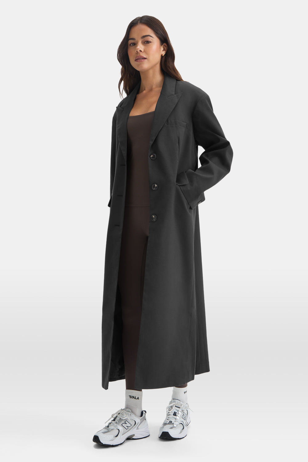 Longline Blazer Coat - Black
