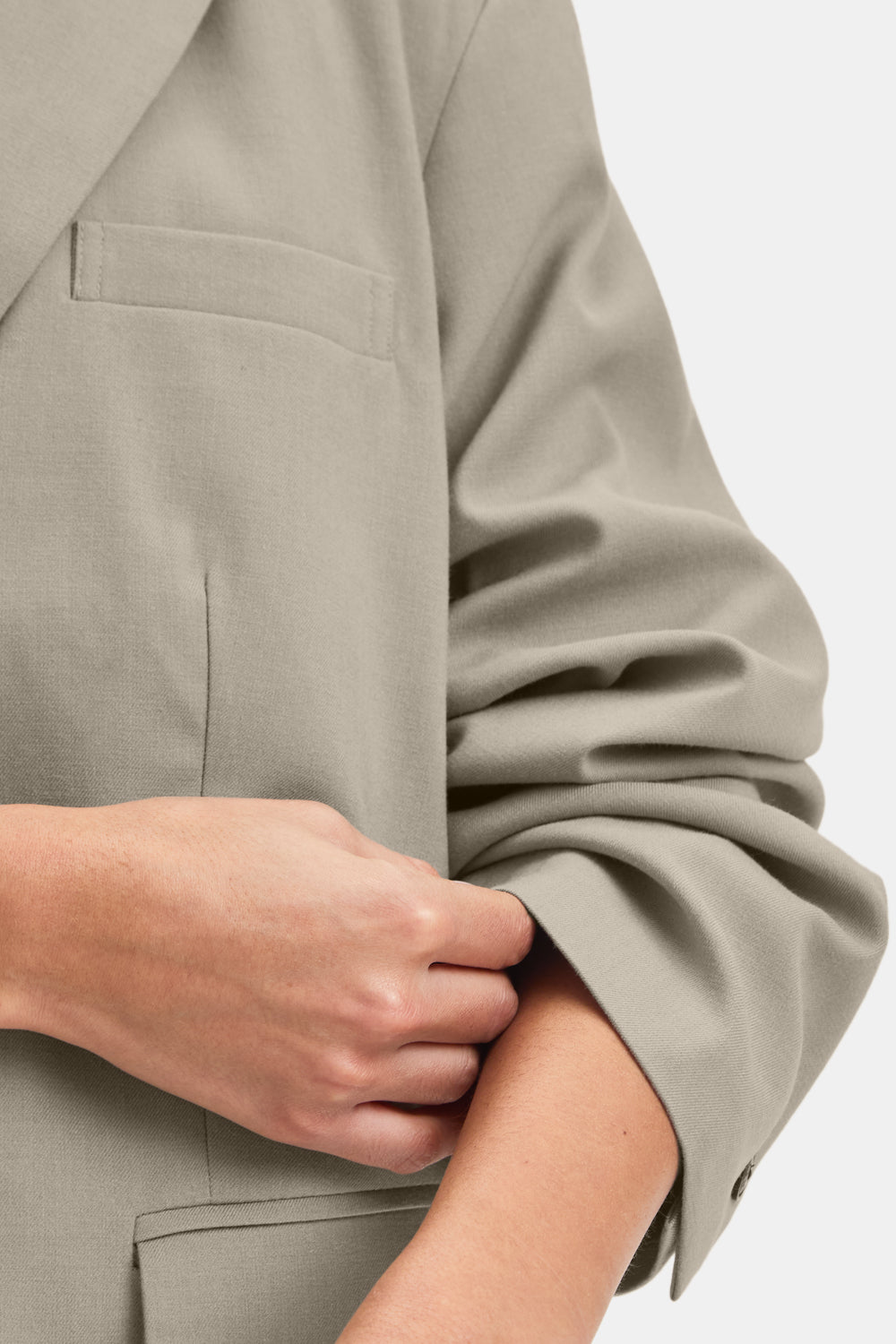 Longline Blazer Coat - Soft Khaki
