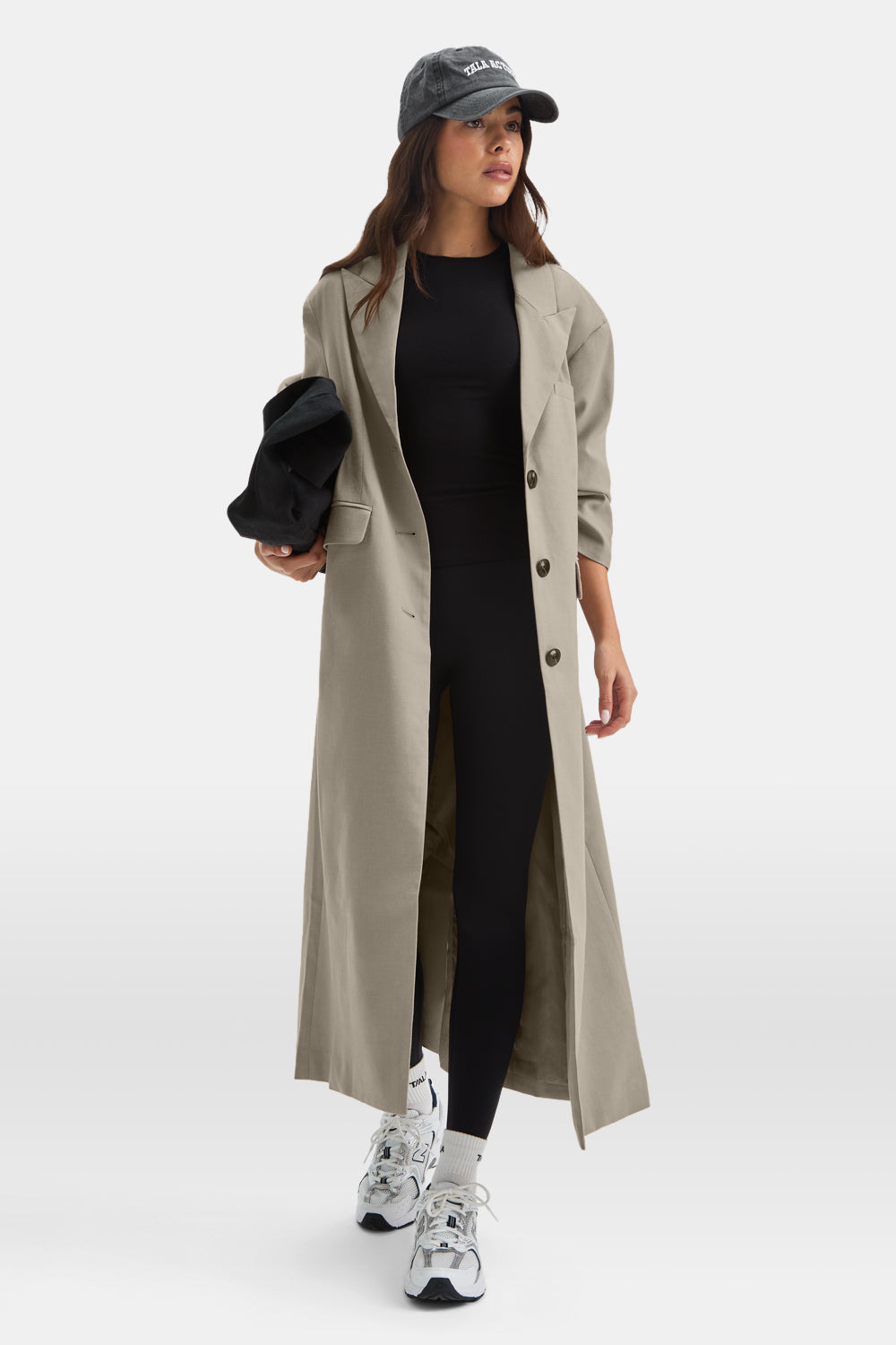 Longline Blazer Coat - Soft Khaki