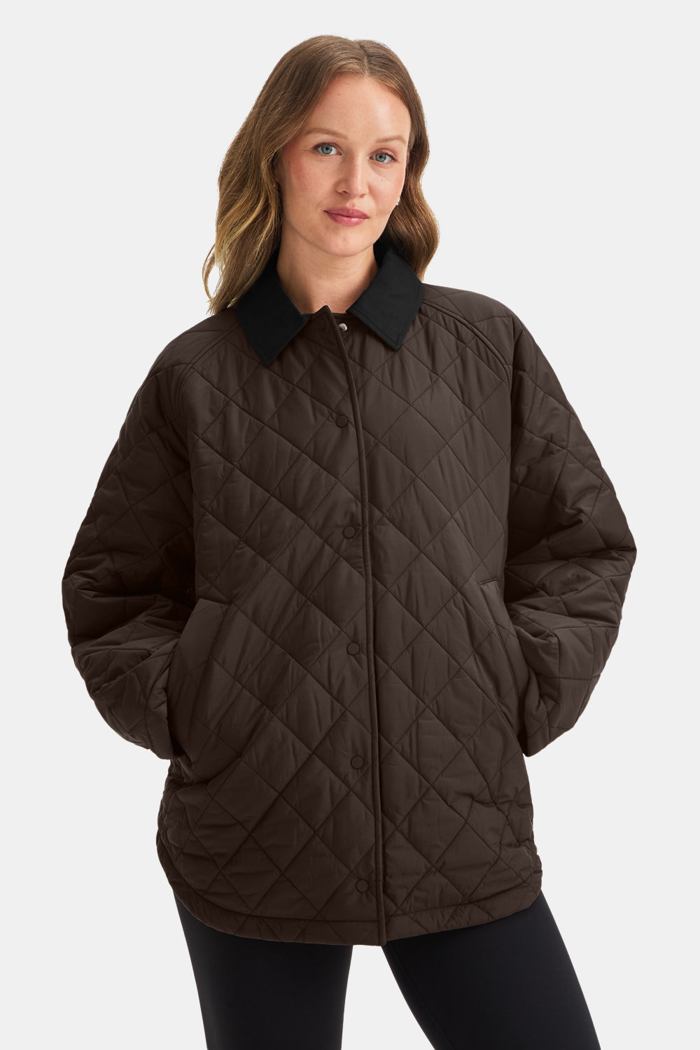 Quilted Reversible Barn Jacket - Americano / Black