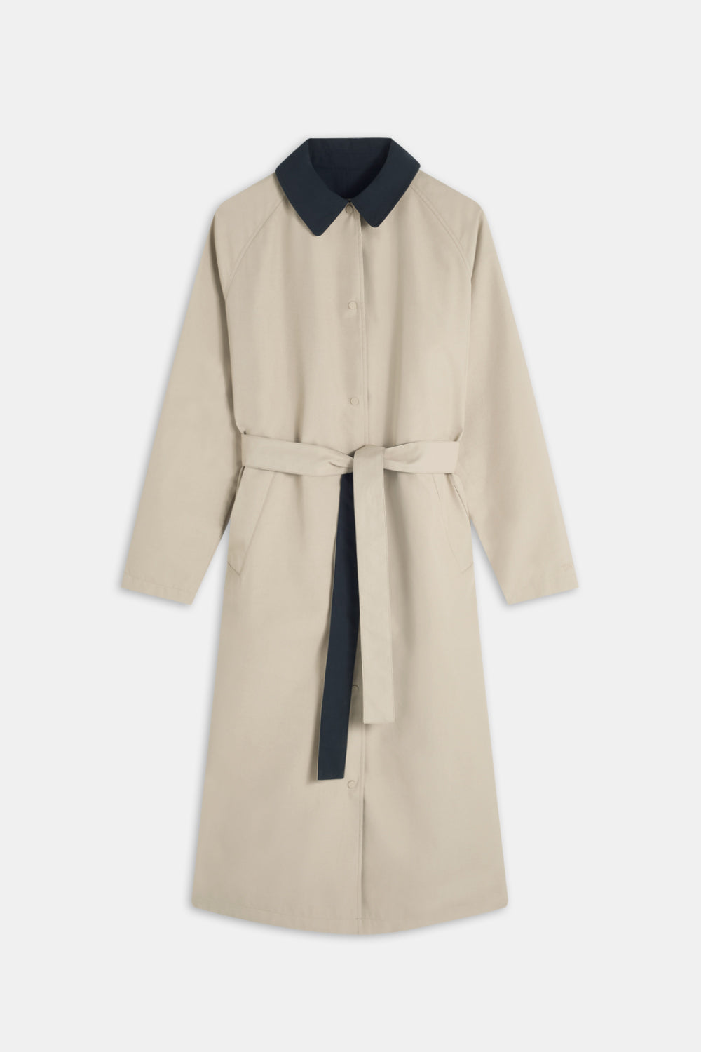 Longline Reversible Trench - Beige / True Black