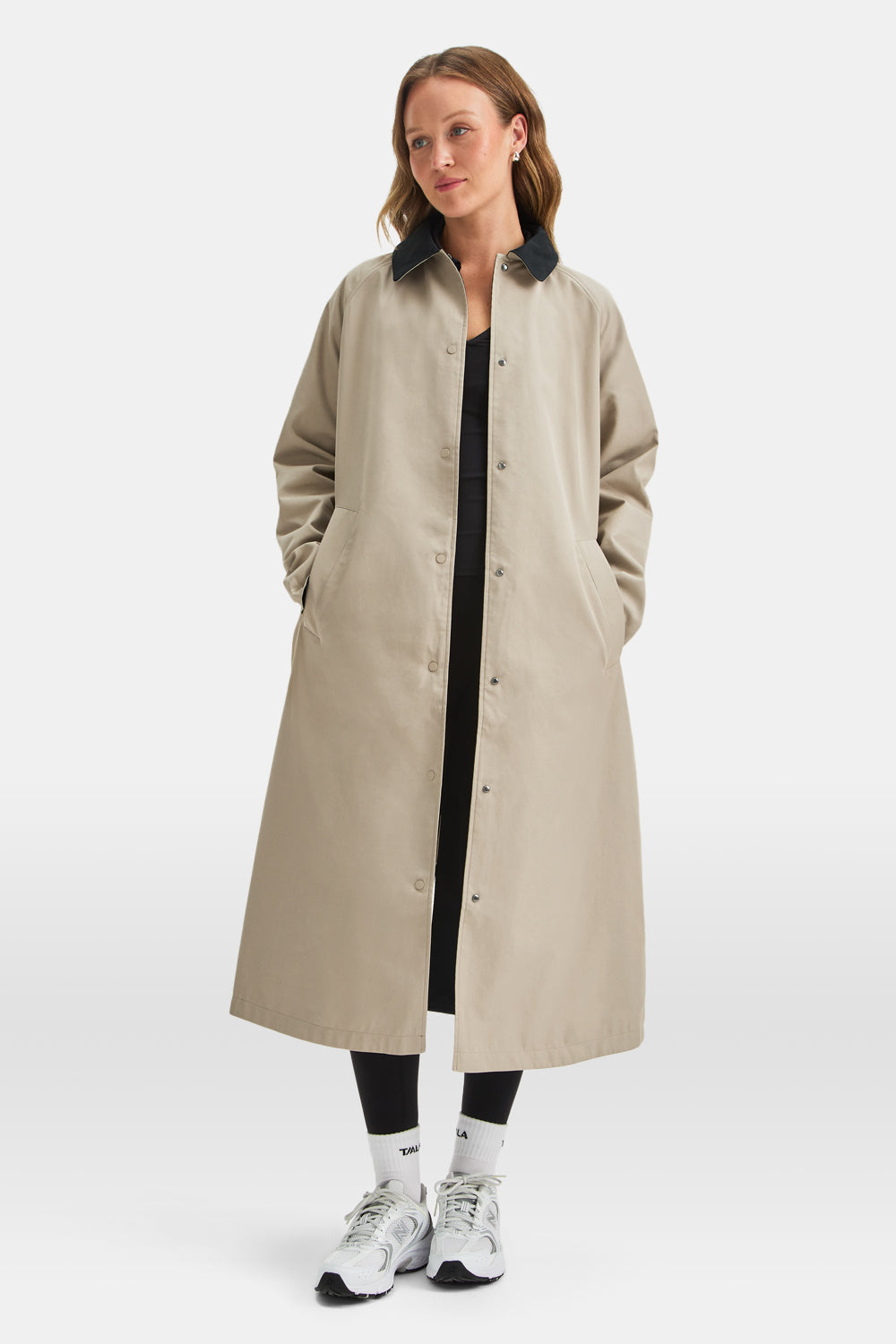 Longline Reversible Trench - Beige / True Black