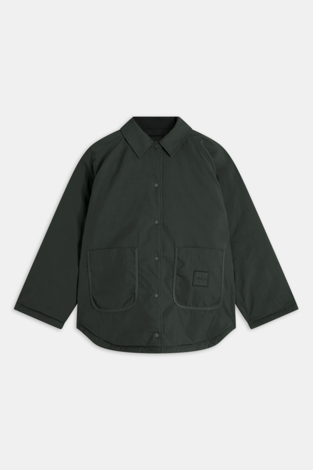 Quilted Reversible Barn Jacket - Dark Moss / Black