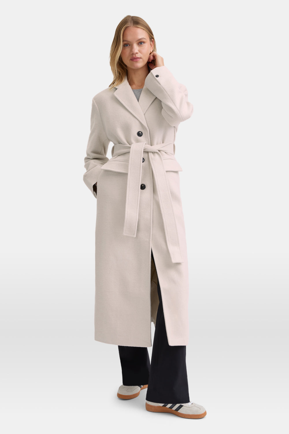 Wool Blend Oversized Overcoat - Oat Marl