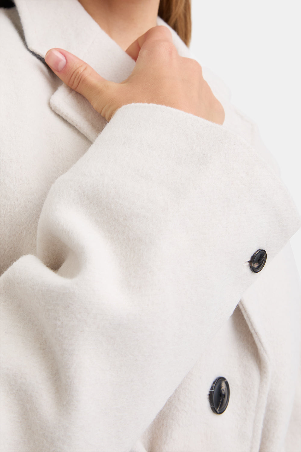 Wool Blend Oversized Overcoat - Oat Marl