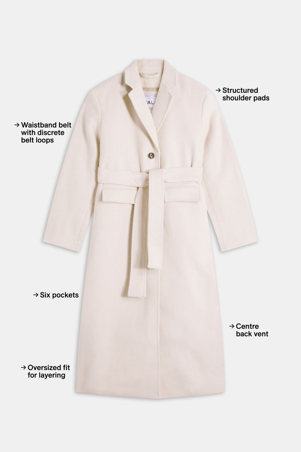 Wool Blend Oversized Overcoat - Oat Marl