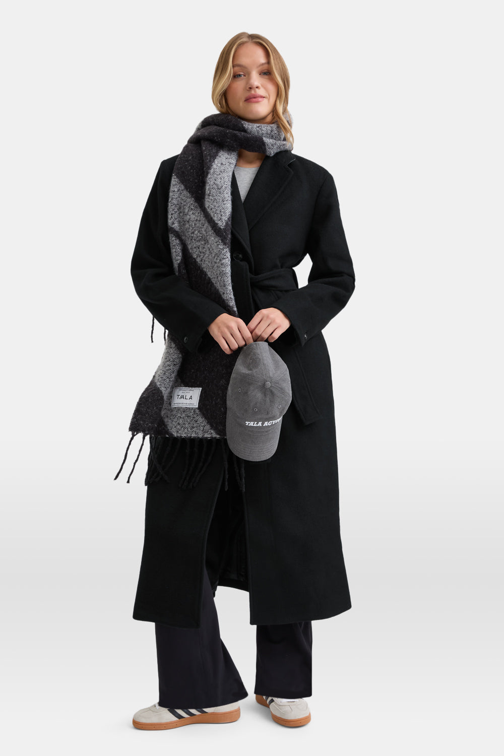 Wool Blend Oversized Overcoat - Black