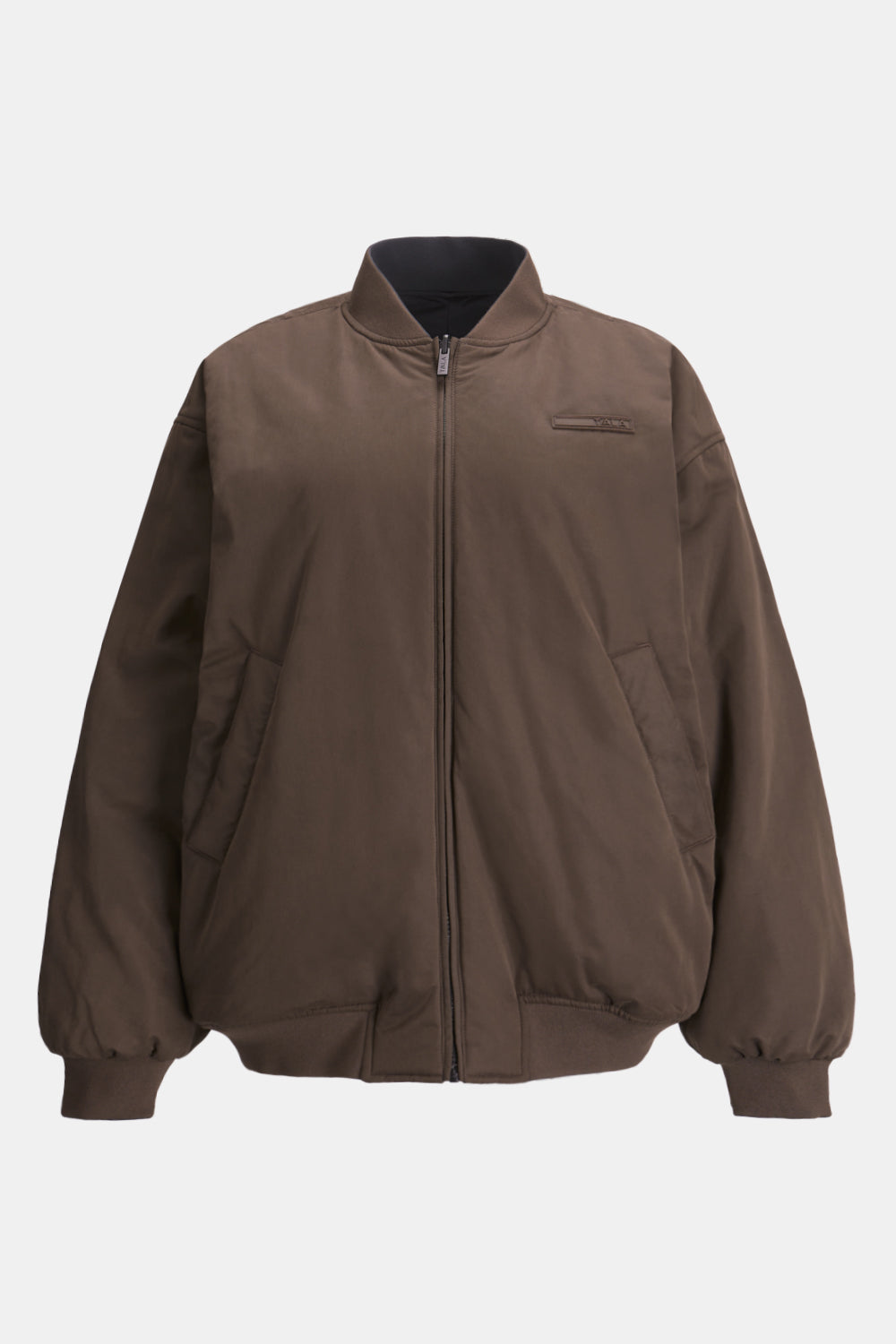 Reversible Oversized Bomber Jacket - Black And Espresso