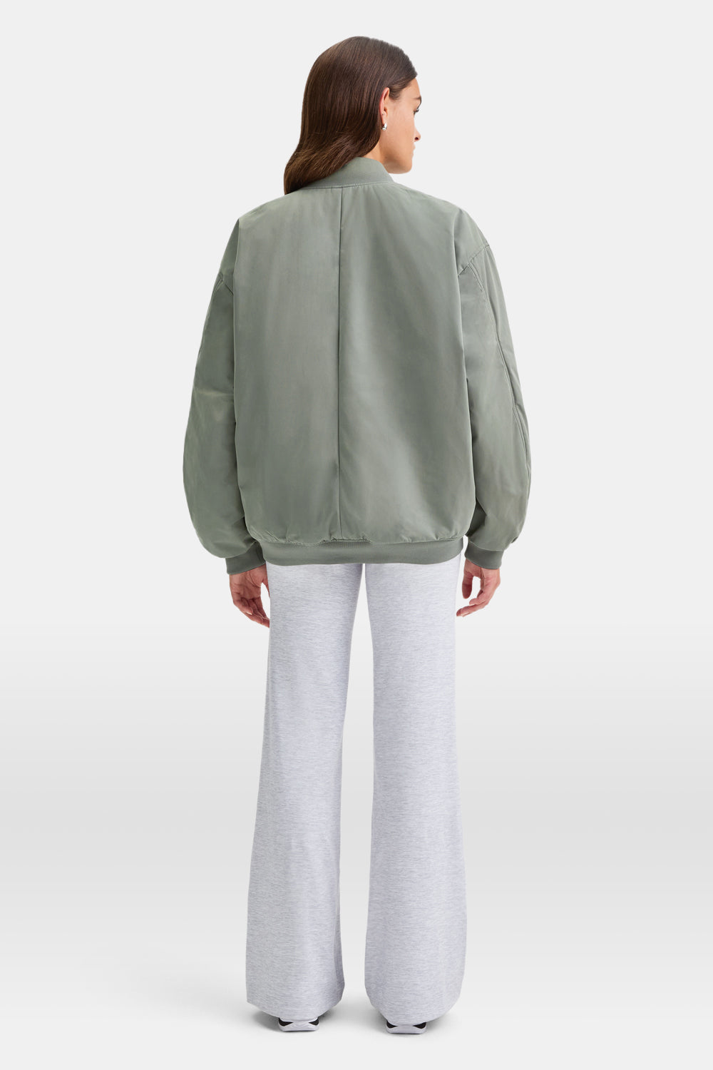 Reversible Oversized Bomber Jacket - Black And Cool Olive