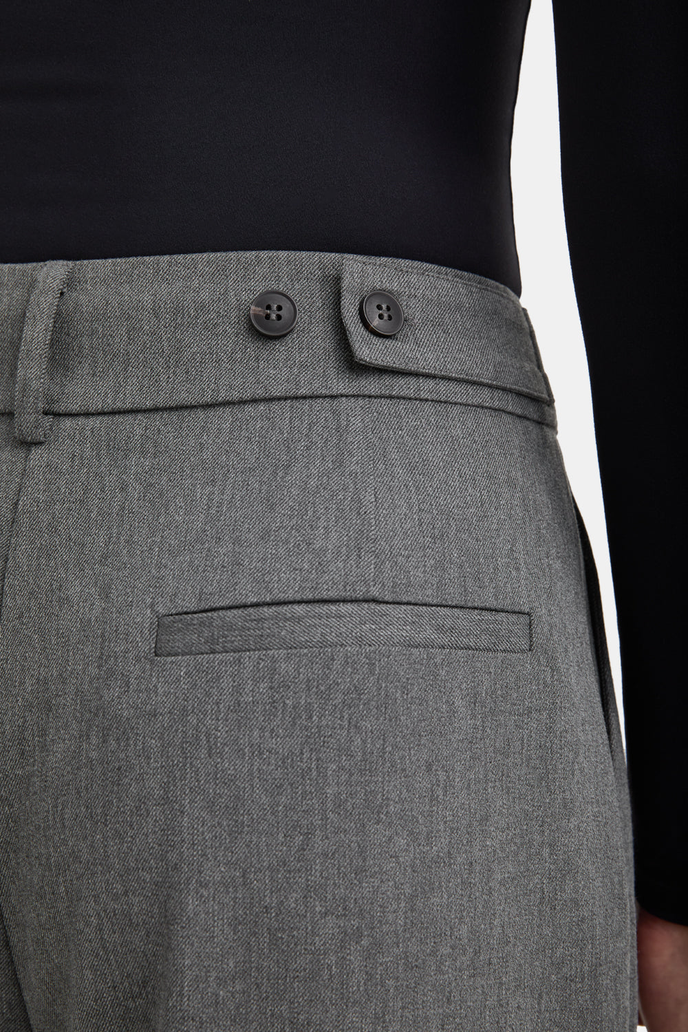 Everyday Tailoring Wide Leg Trousers - Charcoal Grey Marl