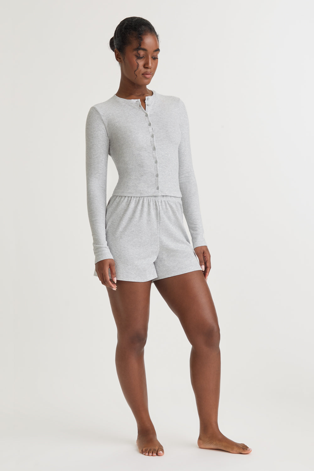 Soft Lounge Cardigan - Grey Marl