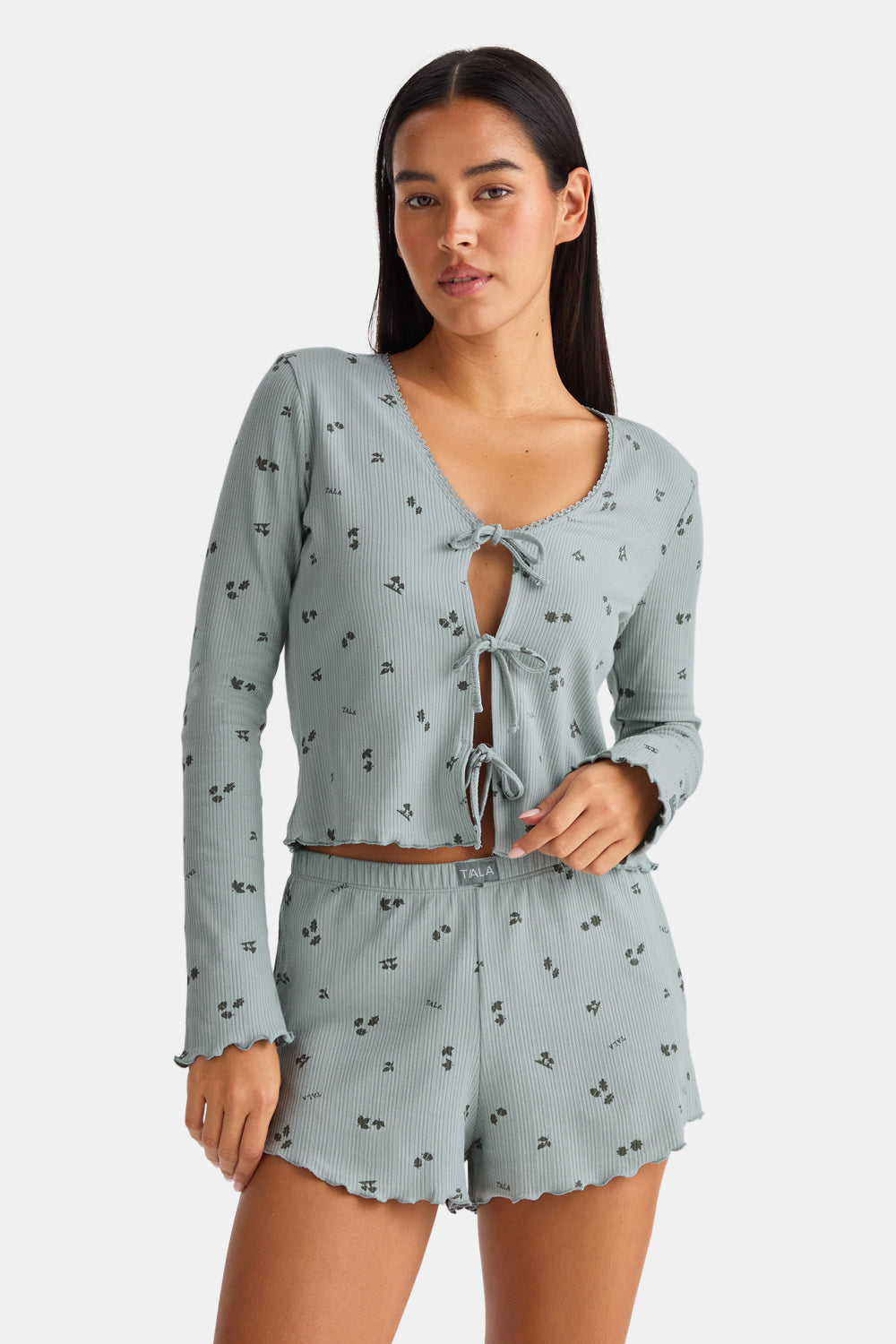 Pyjama Shorts - Sage Woodland Print