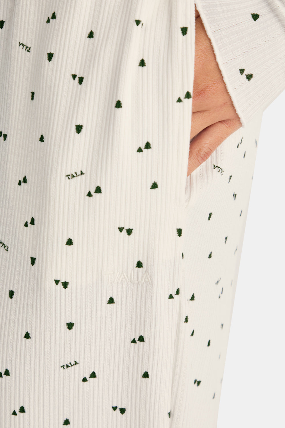 Wide Leg Pyjama Bottoms - Ivory Forest Print