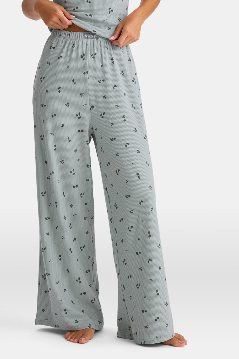 Wide Leg Pyjama Bottoms - Sage Woodland Print
