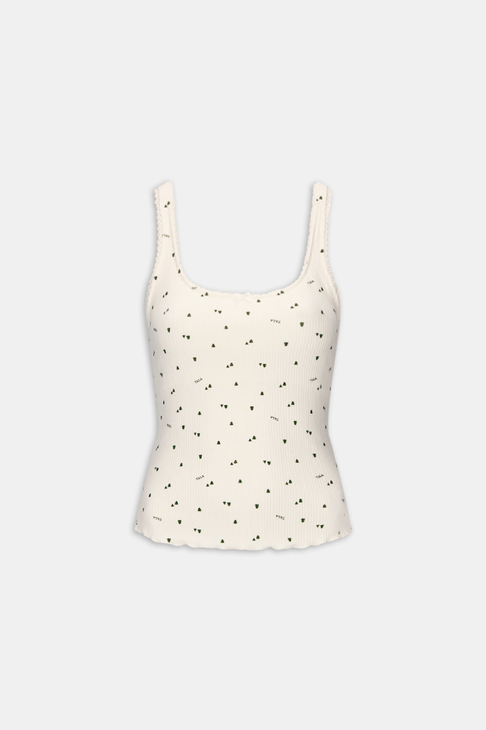 Built In Bra Pyjama Vest - Ivory Forest Print