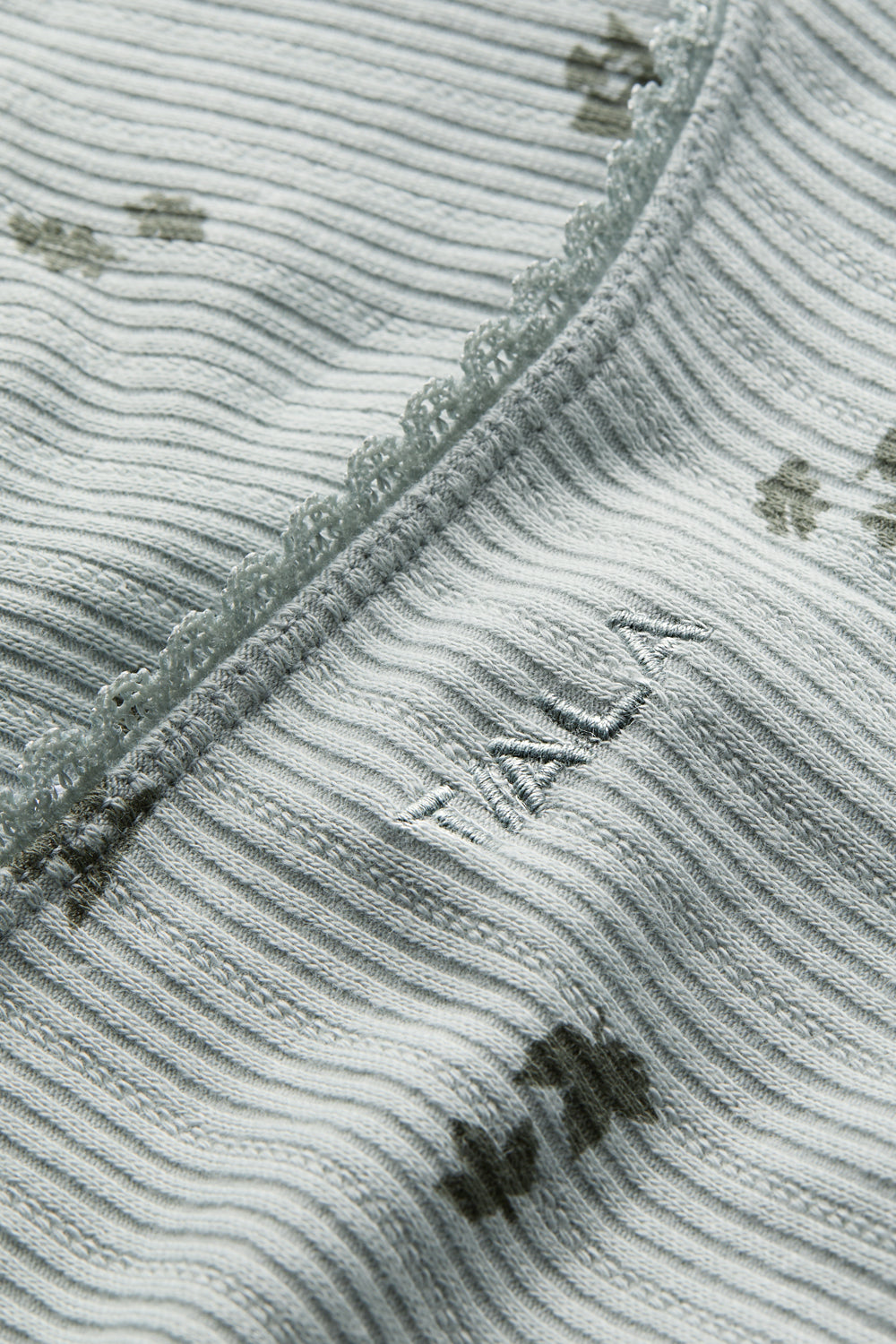 Built In Bra Pyjama Vest - Sage Woodland Print