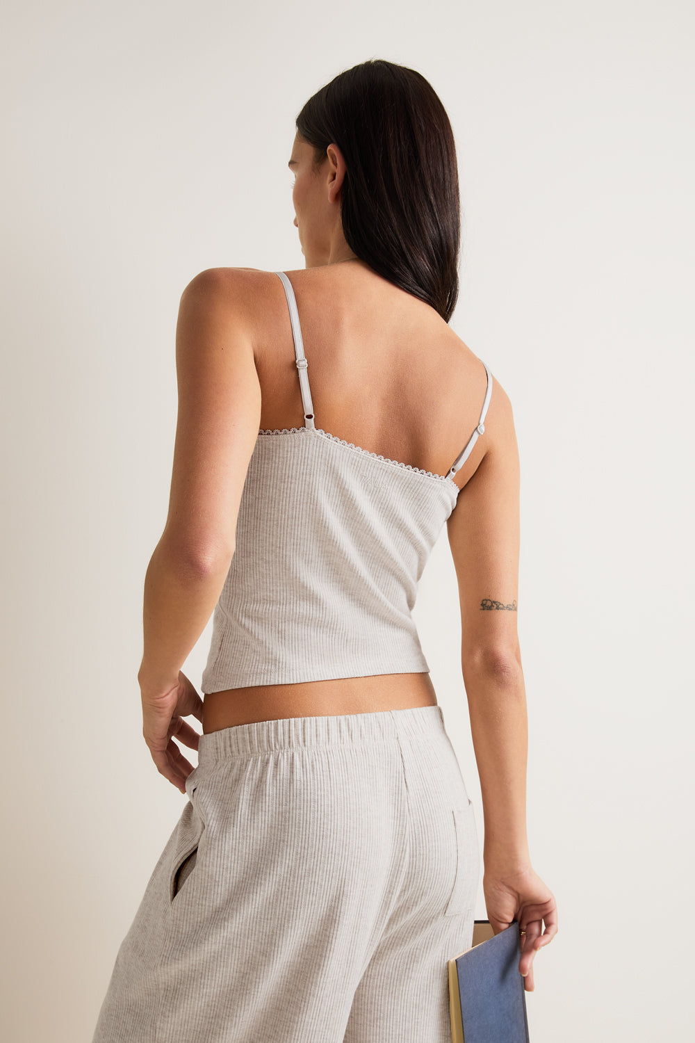 Cami Pyjama Vest - Oat Marl