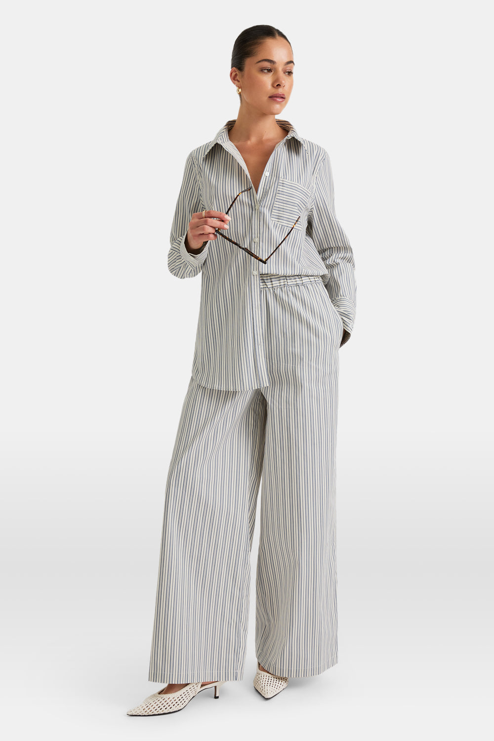 Poplin Shirt - Blue Stripe