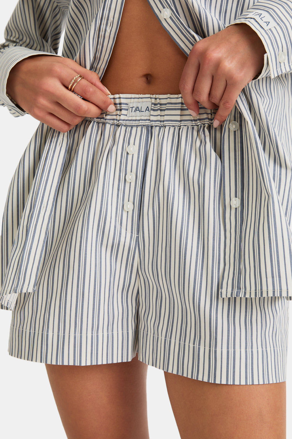 Poplin Short - Blue Stripe