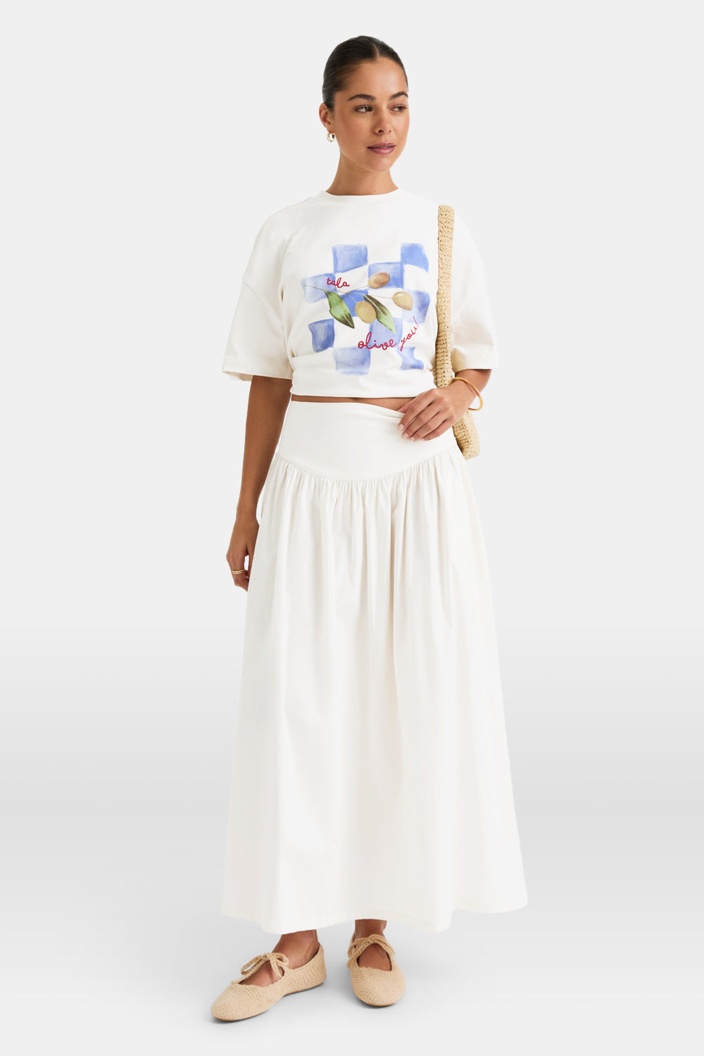 Poplin Maxi Skirt - Coconut Milk
