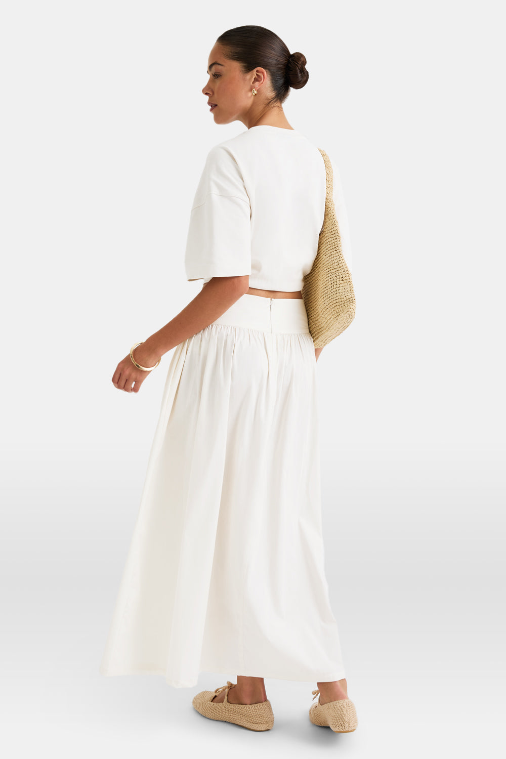 Poplin Maxi Skirt - Coconut Milk
