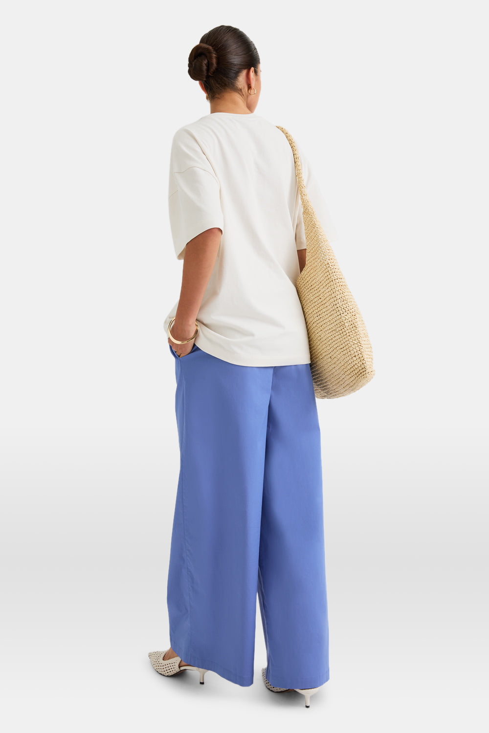 Poplin Trouser - Positano Blue