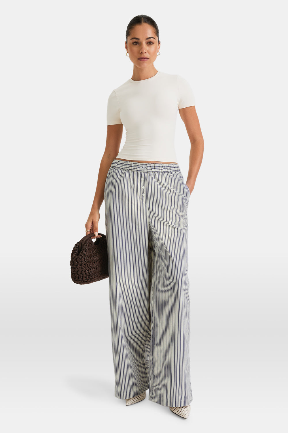Poplin Trouser - Blue Stripe