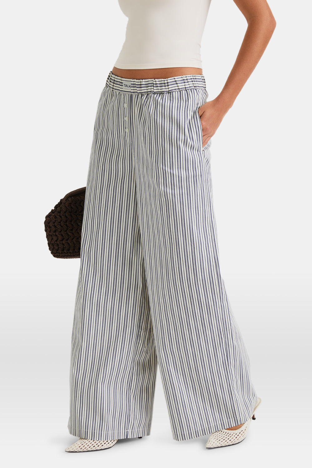 Poplin Trouser - Blue Stripe