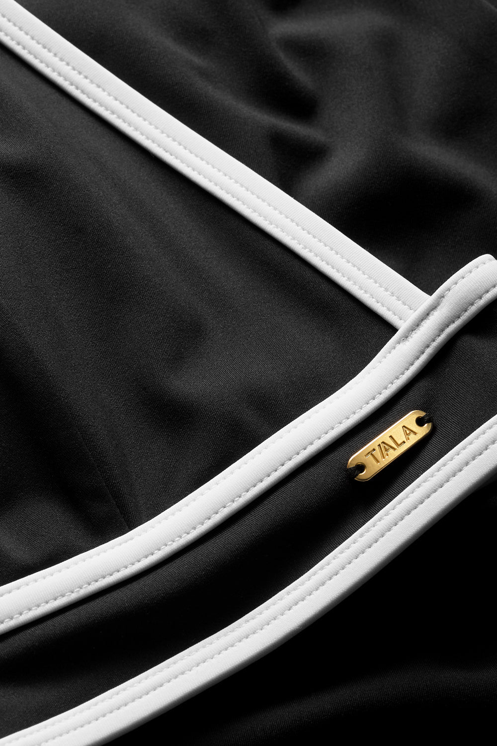 Contrast Plunge Bikini Top - Shadow Black And Coconut Milk