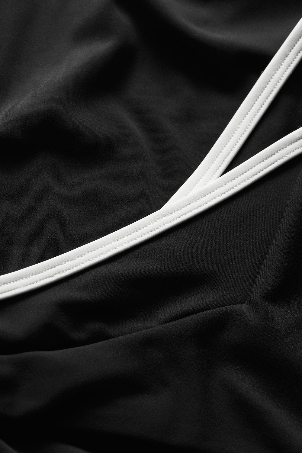 Contrast Wrap Waist Bikini Bottom - Shadow Black And Coconut Milk