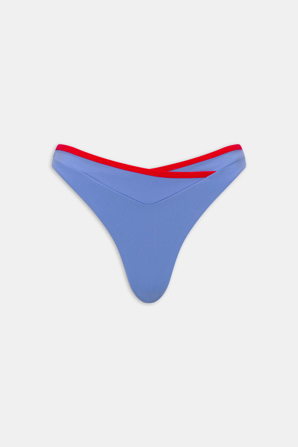 Contrast Wrap Waist Bikini Bottom - Blue