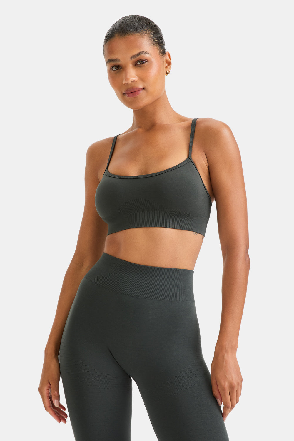 Sculpt Seamless Bandeau Sports Bra - Slate Green