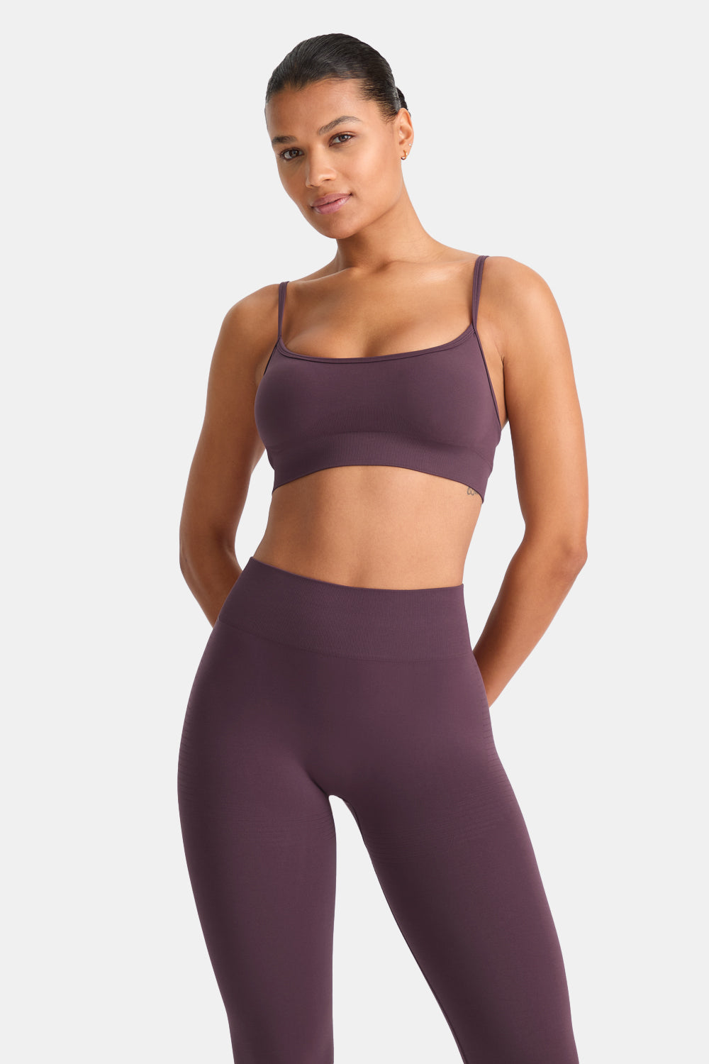 Sculpt Seamless Bandeau Sports Bra - Plum Marl