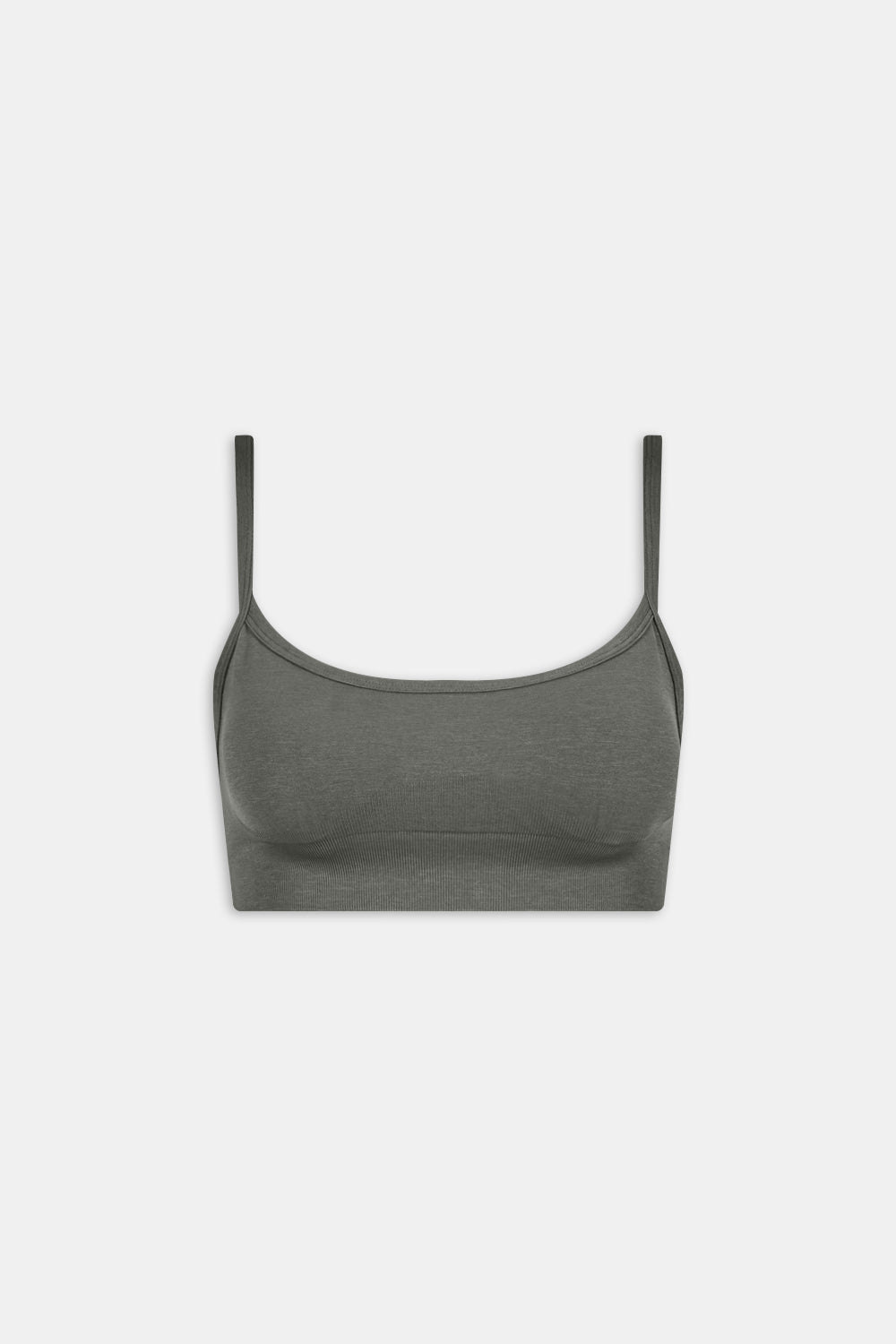 Sculpt Seamless Bandeau Sports Bra - Dark Olive Marl