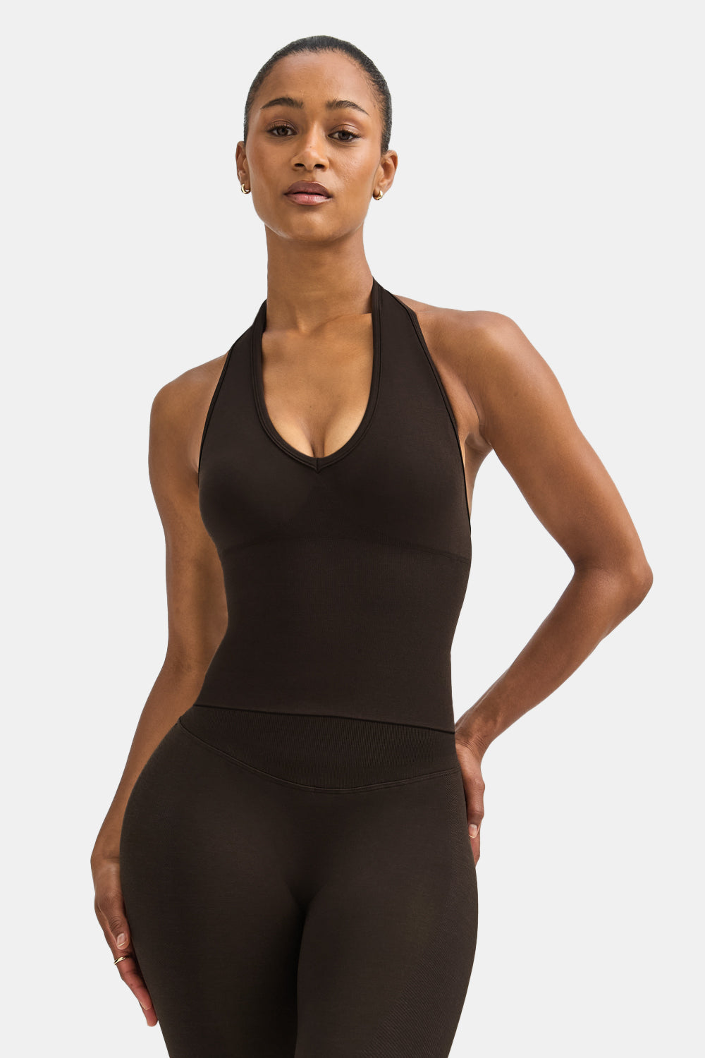Sculpt Seamless Halter Tank - Americano