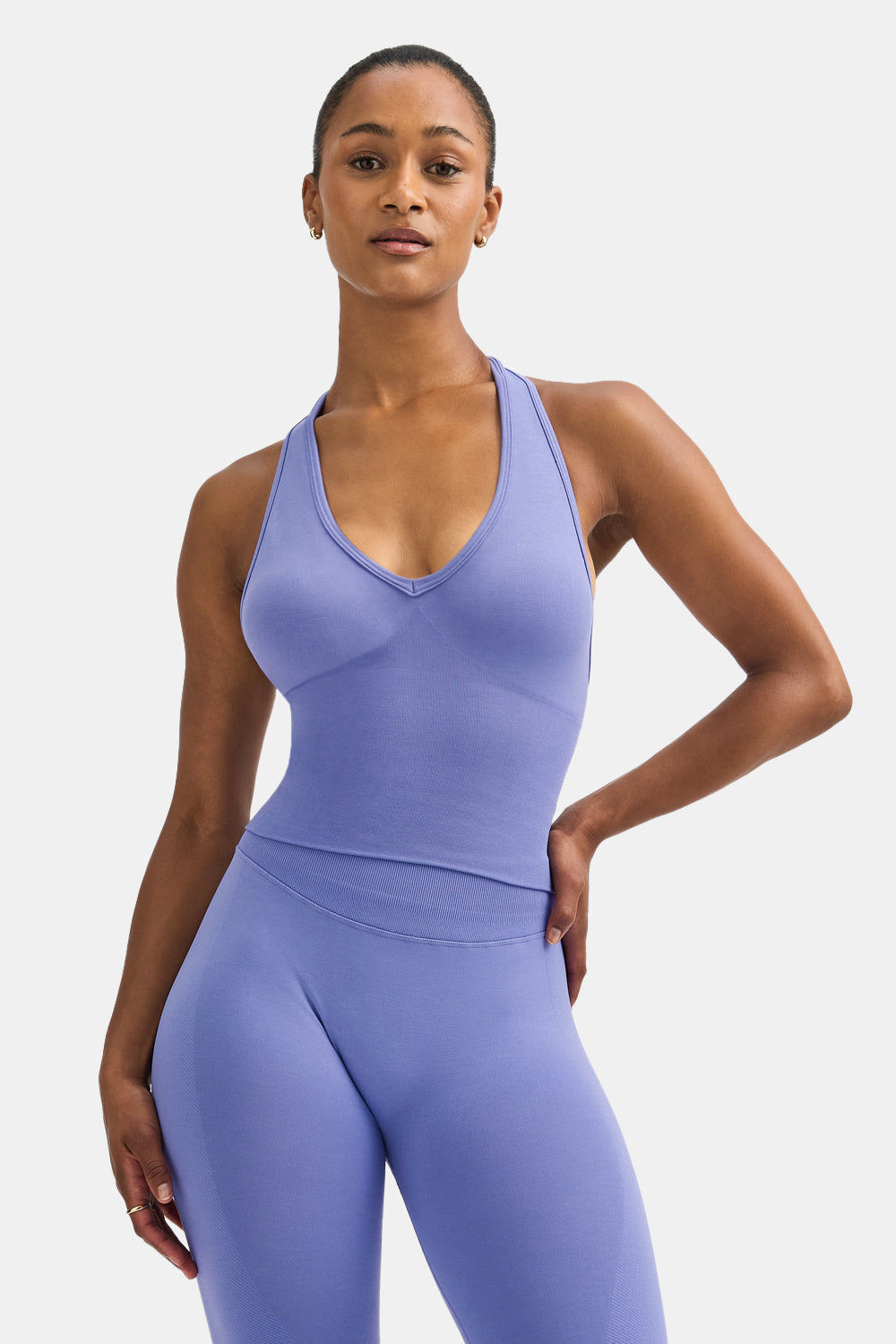 Sculpt Seamless Halter Tank - Aster Blue