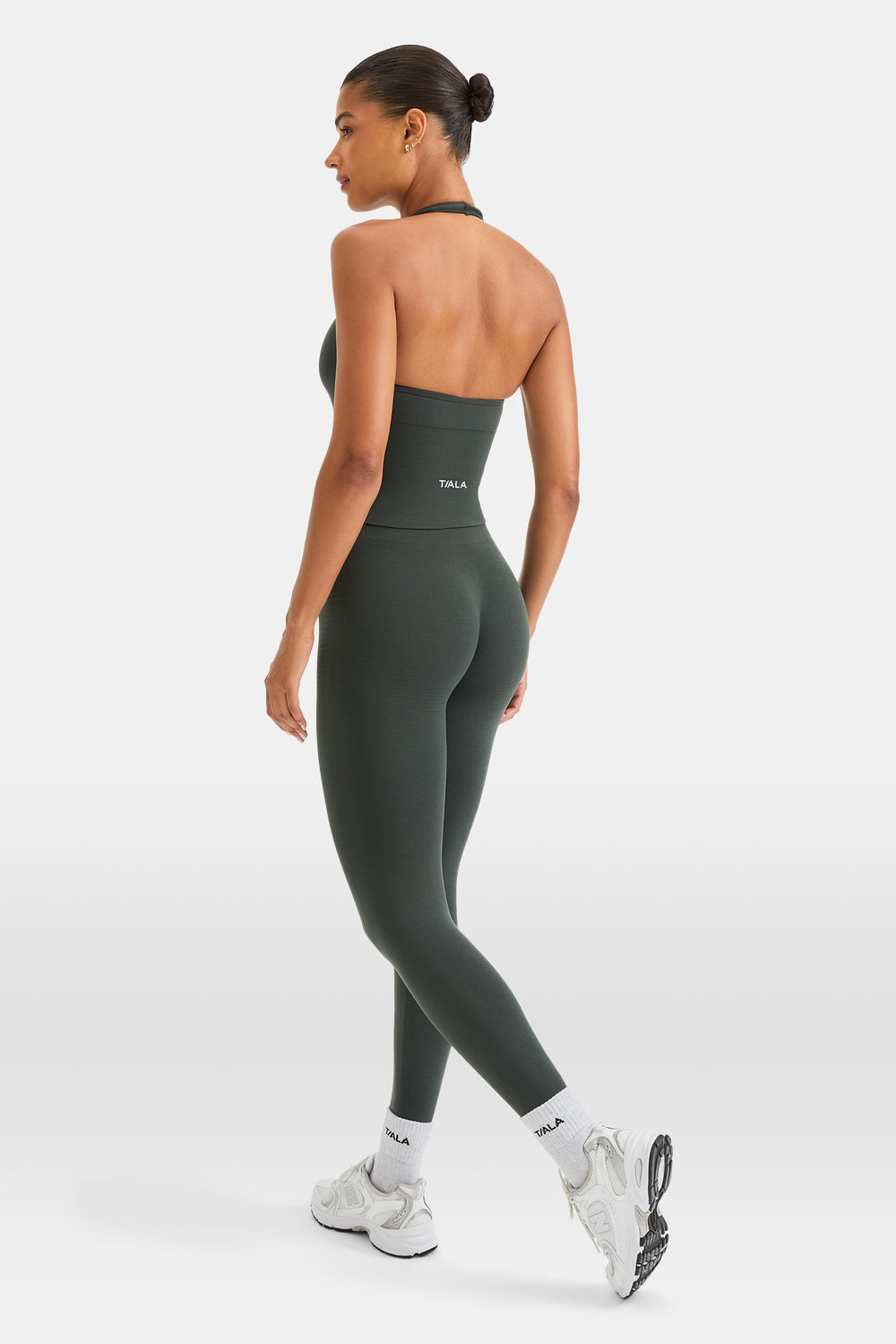 Sculpt Seamless Halter Tank - Slate Green