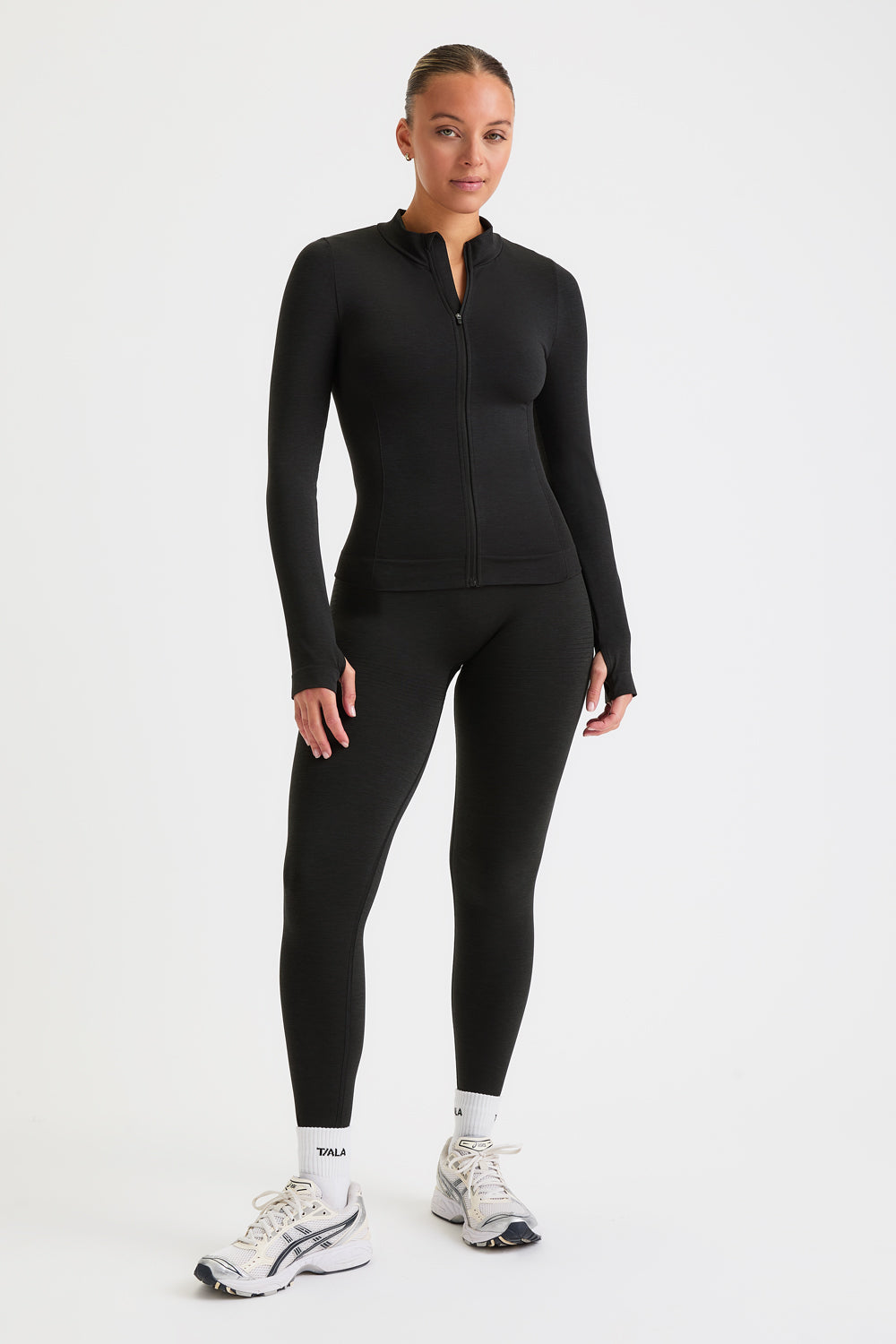 Sculpt Seamless Longline Jacket - Black Marl
